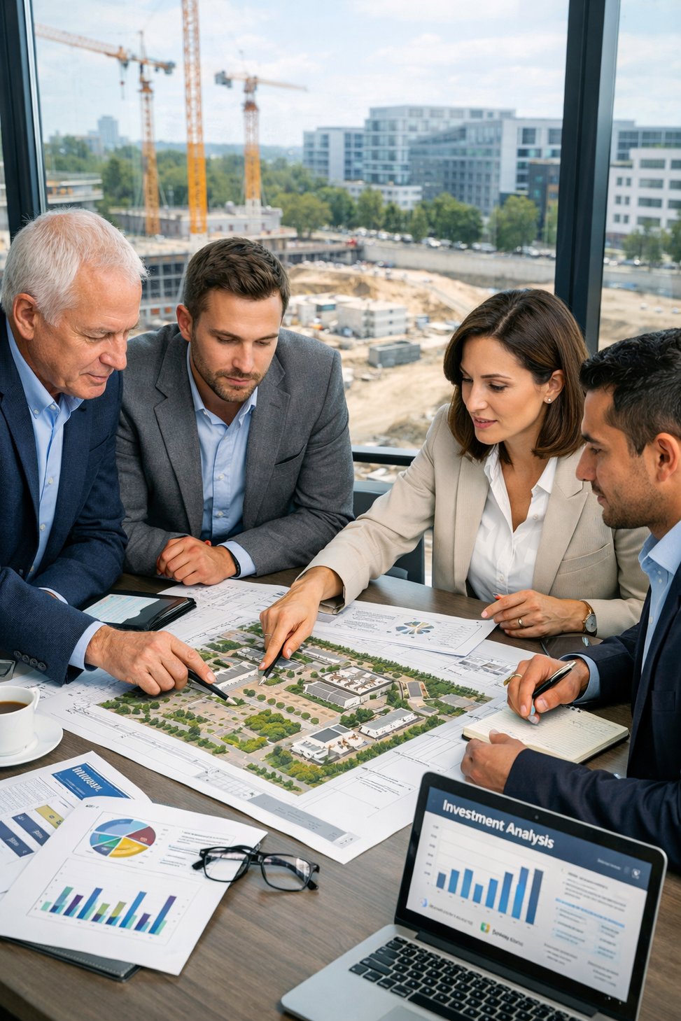 grupo de inmobiliarios analizando oportunidad de e-3