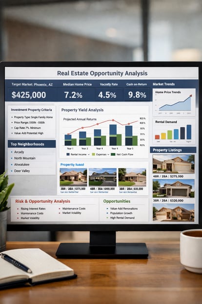 photographic real estate opportunity analysis dashboard
